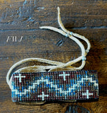 Hand Beaded Cuff Bracelet; Sangre de Cristo