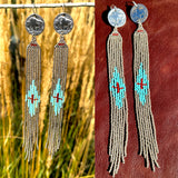 Buffalo Fringe Earrings ~ Silver Lining