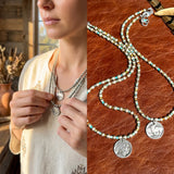 Silver and Natural Turquoise T-Shirt Necklace