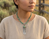 African Turquoise Feather Necklace