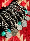 African Ebony Wood and Turquoise Stretch Bracelets