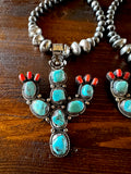 Blooming Cactus Pendant Necklace