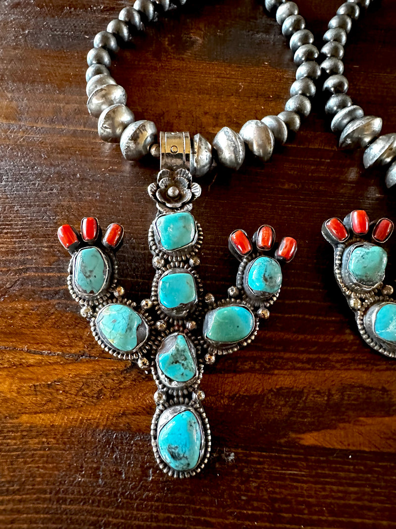 Blooming Cactus Pendant Necklace