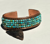 Natural Turquoise and Copper Bangle