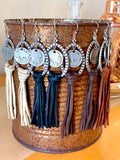 Western Leather Fringe Earrings