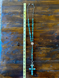 Turquoise and Larimar Lariat Necklace