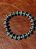 Turquoise and Navajo Pearl Saucer Bracelet
