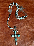 Turquoise and Larimar Lariat Necklace