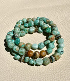 Peruvian Turquoise Triple Strand Bracelet