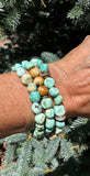 Peruvian Turquoise Triple Strand Bracelet