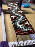 Hand Beaded Cuff Bracelet; Sangre de Cristo