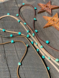 Leather and Chipped Turquoise Hatband; The Minimalist