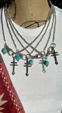 Isleta, Dragonfly, Double Bar Cross Necklace