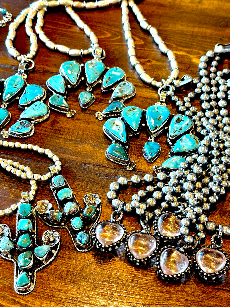 Adjustable Naja and Turquoise Necklace