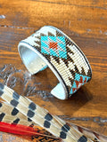 Beaded Bangle Cuff; Everlasting Life