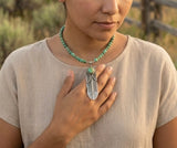 African Turquoise Feather Necklace
