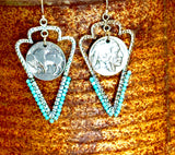 Arrowhead Earrings with Kingman Turquoise