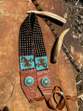 Copper Navajo Pearl Bronc Hatband; Joe 307