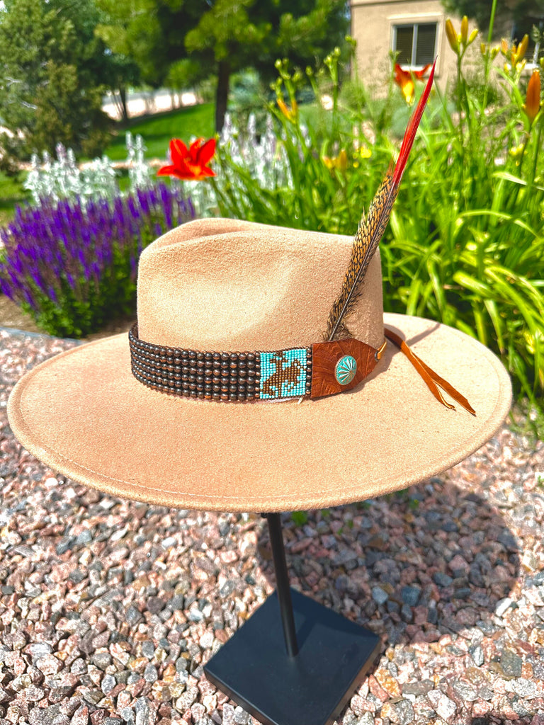 Copper Navajo Pearl Bronc Hatband; Joe 307 - Main Image