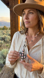 Pink Conch and Navajo Saucer Cactus Necklace