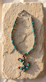 Turquoise and Red Coral Cactus Necklace