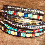 Boho Chic Leather Wrap Bracelet, Arrow Bracelet, "The Comanche"