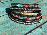 Boho Chic Leather Wrap Bracelet, Arrow Bracelet, "The Comanche"