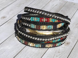 Boho Chic Leather Wrap Bracelet, Arrow Bracelet, "The Comanche"