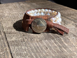 Western Fashion Pearl and Leather Cuff