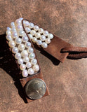 Western Fashion Pearl and Leather Cuff