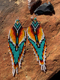 Serape Fringe Native American Style Earrings