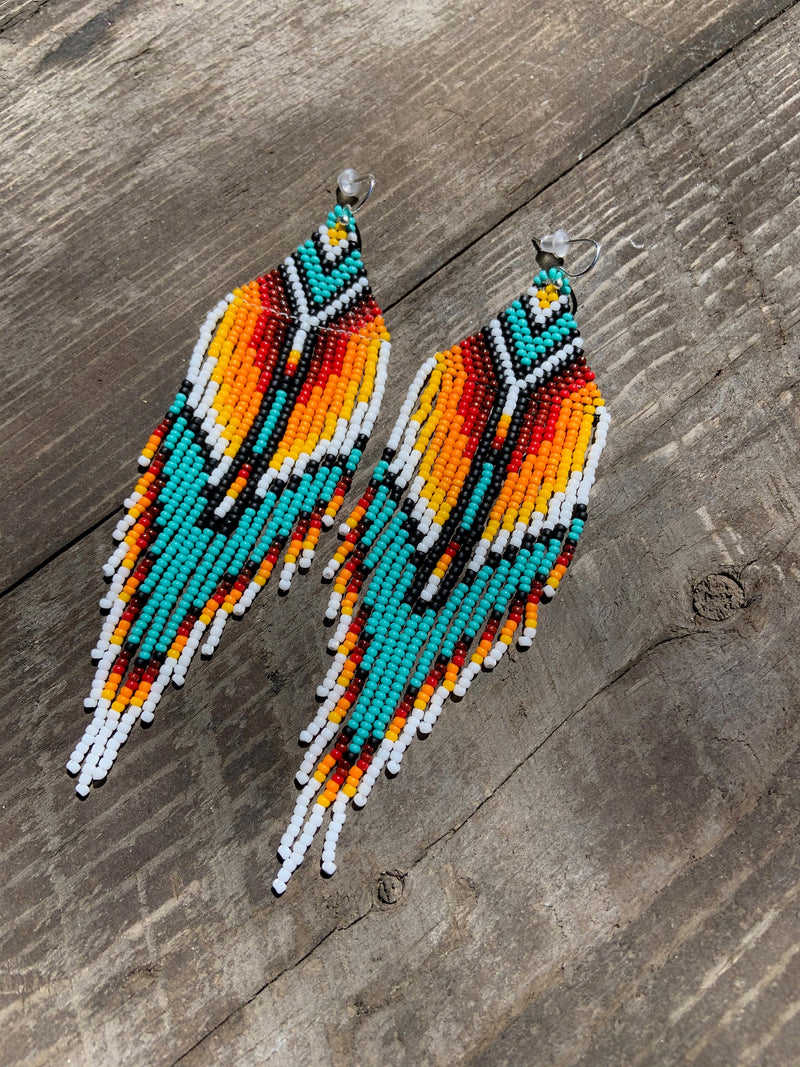 Serape Fringe Native American Style Earrings