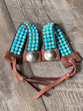 Turquoise and Leather Cuff Bracelet, Buffalo Nickel Button