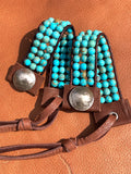 Turquoise and Leather Cuff Bracelet, Buffalo Nickel Button