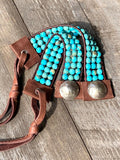 Turquoise and Leather Cuff Bracelet, Buffalo Nickel Button