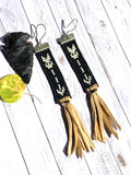 Native American Inspired Beaded Leather Earrings; Sitting Bull