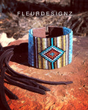 Western Leather Cuff Bracelet, Desert Dance