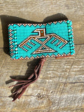 Thunderbird Hand Loomed Cuff Bracelet; Turquoise