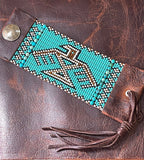 Thunderbird Hand Loomed Cuff Bracelet; Turquoise