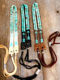 Turquoise & Arrow Hatband; Hand beaded Gemstone Hatband