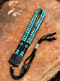 Turquoise & Arrow Hatband; Hand beaded Gemstone Hatband