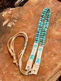 Turquoise & Arrow Hatband; Hand beaded Gemstone Hatband