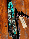 Turquoise and Cheetah ; The Boujee Cowgirl, Gemstone Hatband, Turquoise Hatband