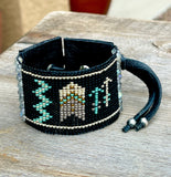 Story Teller Cuff Bracelet; Black Raven