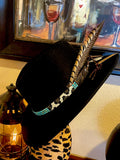 Turquoise and Cheetah ; The Boujee Cowgirl, Gemstone Hatband, Turquoise Hatband