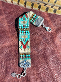 Sterling Silver & Turquoise Loomed Cuff ~ Shoshone