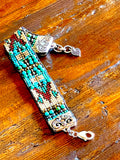 Sterling Silver & Turquoise Loomed Cuff ~ Shoshone