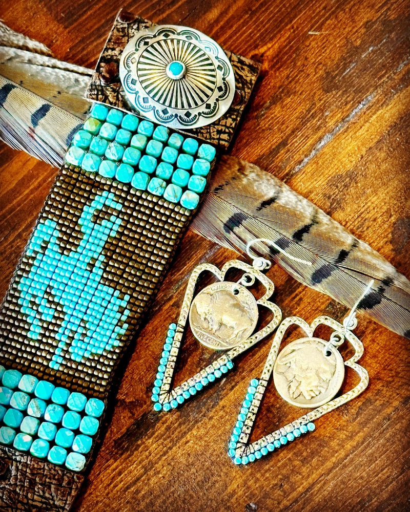 Arrowhead Earrings with Kingman Turquoise