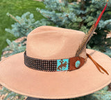 Copper Navajo Pearl Bronc Hatband; Joe 307