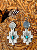 Cactus Kingman Heart Earrings